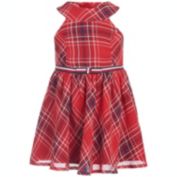 Tommy Hilfiger Baby Girls Plaid Chiffon Dress & Panty Bright Red Size 12M