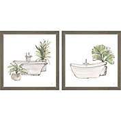 Great Art Now Neutral Tub by Chris Paschke 13-Inch x 13-Inch Framed Wall Art (Set of 2)
