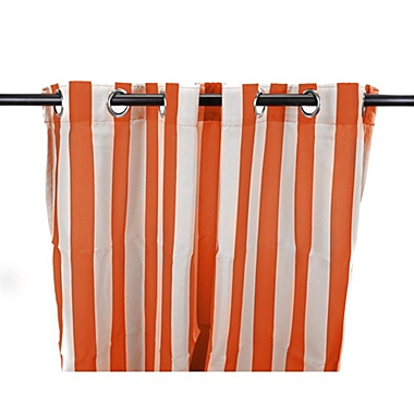 Jordan Manufacturing Indoor/Outdoor Curtains Orange/White. View a larger version of this product image.