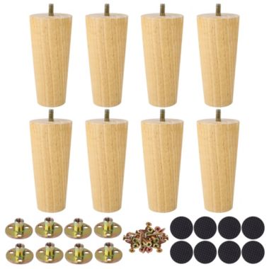 Unique Bargains Classic Wood Furniture Legs, 6 Inch Sofa Legs Round Solid Wood Couch Legs Wood Color Modern Replacement Feet for Armchair Recliner Coffee Table Dresser Set of 8. View a larger version of this product image.