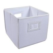 Badger Basket Co. Folding Basket/Storage Cube - White Waffle