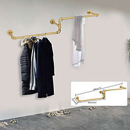 Infinity Merch Garment Clothe Closet Storage Rack in Gold