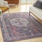 Alternate image 1 for Nicole Curtis Machine Washable Series 1 6' x 9' Red/Navy Vintage Indoor Rug