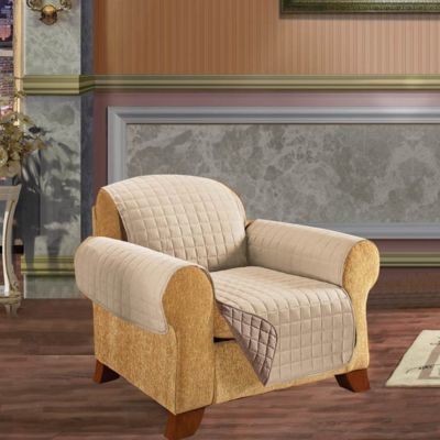 Elegant Comfort Quilted Reversible Furniture Protector Taupe Chair
