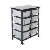 Luxor MBS-DR-8L Mobile Bin Storage System - Double Row with 8 Large Bins