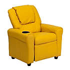 Alternate image 0 for Flash Furniture Contemporary Yellow Vinyl Kids Recliner With Cup Holder And Headrest - Yellow Vinyl