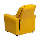 Alternate image 2 for Flash Furniture Contemporary Yellow Vinyl Kids Recliner With Cup Holder And Headrest - Yellow Vinyl
