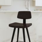 Alternate image 1 for Merrick Lane Aragon Brown Faux Leather Barstools Contemporary Upholstered Stools with Black Metal Frame and Integrated Footrest - Set of 2