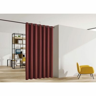 Legacy Decor Room Divider Curtain Heavyweight Blackout Premium Fabric Thermal Insulated 120"W X 108" Tall Burgandy Color
