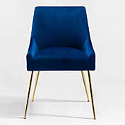 WestinTrends Upholstered Performance Velvet Accent Chair With Metal Leg, Royal Blue
