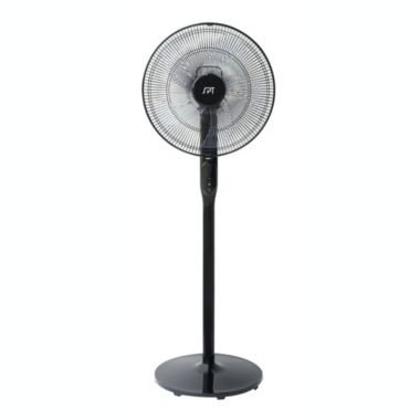 Sunpentown Heavy Duty Quiet 16" DC-Motor Energy Saving Stand Fan with Remote Control and Timer - Piano Black. View a larger version of this product image.