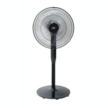 Sunpentown Heavy Duty Quiet 16" DC-Motor Energy Saving Stand Fan with Remote Control and Timer - Piano Black. View a larger version of this product image.