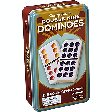 Pressman - Double Nine Dominoes (tin game). View a larger version of this product image.