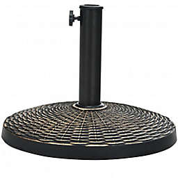 Costway 22Lbs Umbrella Base with Wicker Style for Outdoor Use