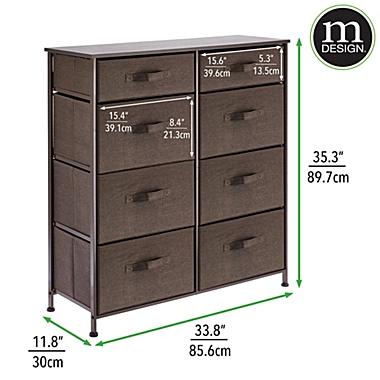 mDesign Vertical Furniture Storage Tower with 8 Fabric Drawer Bins. View a larger version of this product image.