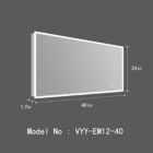 Alternate image 1 for Vyaya Huron 40 in. W x 24 in. H Rectangular Frameless Anti-Fog Wall Bathroom LED Vanity Mirror in Silver
