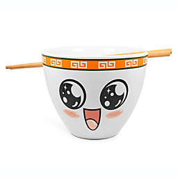 Bowl Bop Pho-Kin Good Japanese Ceramic Dinnerware Set   Includes 16-Ounce Ramen Noodle Bowl and Wooden Chopsticks   Asian Food Dish Set For Home & Kitchen   Kawaii Anime Gifts, Snack Collectible