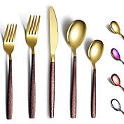 ReaNea  Gold Silverware Set 20 Pieces, Stainless Steel Flatware Utensils Cutlery Set Service for 4