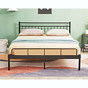 Garden Elements Luna Metal Modern Bed Storage Frame For Kids, Teens, Bedroom, Black - Queen (X002EYMXY7)