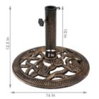 Alternate image 2 for Sunnydaze Outdoor Heavy-Duty Cast Iron Decorative Rose Blossom Design Patio Yard Round Umbrella Base Stand - 16" - Bronze