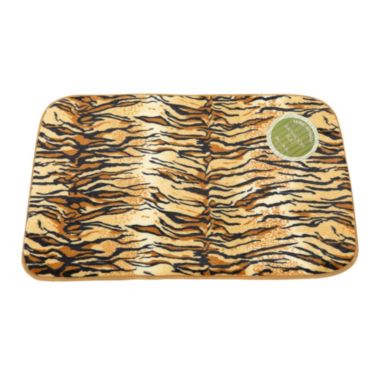 Carnation Home Fashions "Tiger" Faux Fur Bath Mat - Multi 20x31". View a larger version of this product image.
