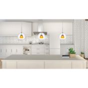 Cal Lighting Integrated Dimmable Led Double Glass Mini Pendant Light. 6W, 450 Lumen, 3000K In Clear Yellow