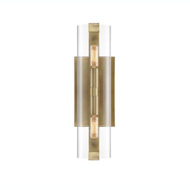 Savoy House 9-9771-2-322 Winfield Contemporary Glass Wall Sconce in Warm Brass (5" W x 16" H). View a larger version of this product image.