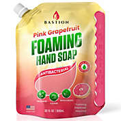 Bastion Foaming Hand Soap Refills Pink Grapefruit Scented Antibacterial Hand Wash Refill 32oz Pouch