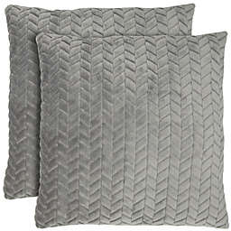 Farmlyn Creek 2 Pack Grey Decorative Throw Pillow Covers 20x20, Chevron Design Cushion Case for Couch Sofa Farmhouse Decor