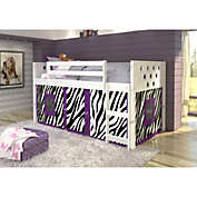Donco Kids Circles Low Loft White W/Zebra Tent Kit - White/Zebra