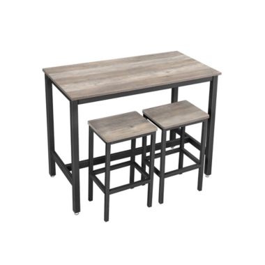 BreeBe Bar Table and Stool Set Greige & Black. View a larger version of this product image.