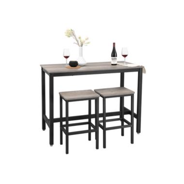 BreeBe Bar Table and Stool Set Greige & Black. View a larger version of this product image.