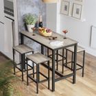 Alternate image 2 for BreeBe Bar Table and Stool Set Greige & Black