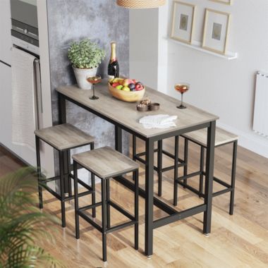 BreeBe Bar Table and Stool Set Greige & Black. View a larger version of this product image.