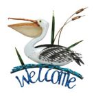 Alternate image 0 for Colorful Pelican Metal Welcome Sign Wall Decoration 16.5 x 14 x 2 Inches