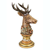 Melrose 12" Bronze and Gold Deer Head Finial Table Top Christmas Decoration