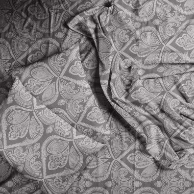 Lux Decor Collection 4-Pieces Deep Pocket Microfiber Printed Bed Sheet Set in Twin Size Gray. View a larger version of this product image.