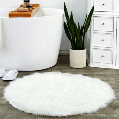 5x5 Round  Area  Rug  Shaggy  SHAG  2 inch Plus  Thick & Heavy off White NEW 