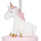 Alternate image 1 for Bedtime Originals Rainbow Unicorn Pink/White Nursery Lamp with Shade & Bulb