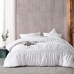 Byourbed Pleated Knit and Loop Textured Twin XL Comforter - Twin XL - White