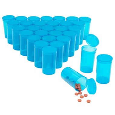 Juvale Empty Prescription Pill Vial Container 19 Dram Bottles (30 Count). View a larger version of this product image.