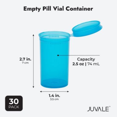 Juvale Empty Prescription Pill Vial Container 19 Dram Bottles (30 Count). View a larger version of this product image.