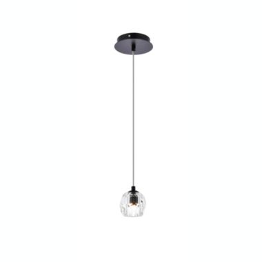 Elegant Lighting Adjustable Hanging Eren 1 Light Pendant for Living Room, Kitchen, Bedroom & Hallway, Black. View a larger version of this product image.