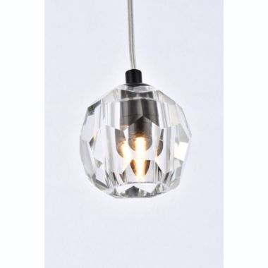 Elegant Lighting Adjustable Hanging Eren 1 Light Pendant for Living Room, Kitchen, Bedroom & Hallway, Black. View a larger version of this product image.