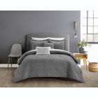 Alternate image 0 for Chic Home Reign Comforter Set Clip Jacquard Geometric Pattern Design Bedding - Decorative Pillows Shams Included - 5 Piece - Queen 90x90", Grey