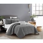 Alternate image 2 for Chic Home Reign Comforter Set Clip Jacquard Geometric Pattern Design Bedding - Decorative Pillows Shams Included - 5 Piece - Queen 90x90", Grey