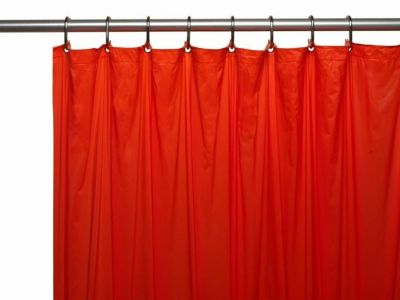 Treated to Resist Deterioration by Mildew Shower Curtain with Hooks - 72 x 72 inches Persian Red