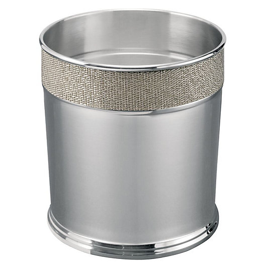 Details about   mDesign Metal Round Small Trash Can Wastebasket Marble 