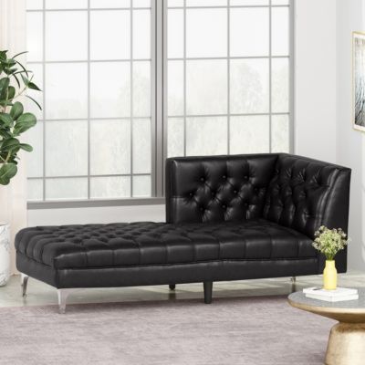 GDFStudio Bluffton Contemporary Tufted One Armed Chaise Lounge