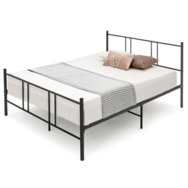 Costway Full Size Steel Platform Bed Heavy-Duty Mattress Foundation w/ Mute Bars. View a larger version of this product image.
